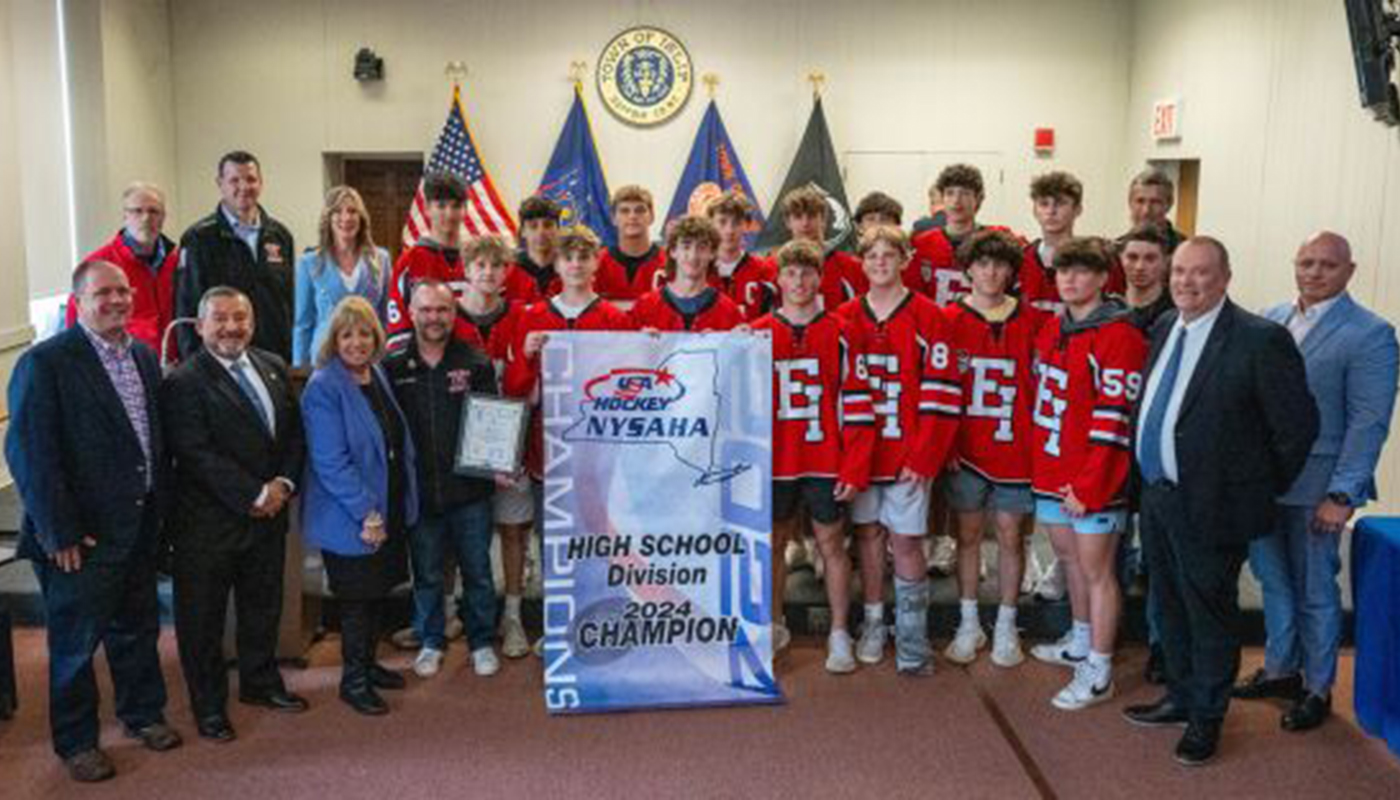 East Islip Chiefs Hockey Team Celebrates Making Club History