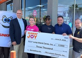 Dunkin’ Restaurant In Oceanside Commemorates Grand Reopening With Charitable Donation To Long Island Cares